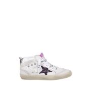 Golden Goose Läderöverdel Glitterstjärna Häl Sneakers White, Dam