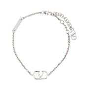 Valentino Garavani Silver VLogo Signatur Halsband Gray, Herr