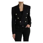 Dolce & Gabbana Randig ullblazer Black, Dam