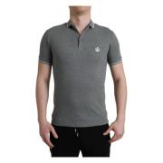 Dolce & Gabbana Gra Bomull Polo T-shirt Gray, Herr