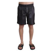 Dolce & Gabbana Elegant Svart Polka Dot Badshorts Black, Herr