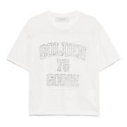 Golden Goose T-shirt med logotryck White, Dam