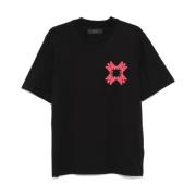 Amiri Svart Bomull T-shirt med Appliqué Logo Black, Herr