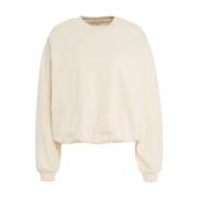 Second Female Beige Ballong Sweatshirt Ss25 Beige, Dam