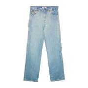 Msgm Klar Blå Wide Leg Denim Jeans Blue, Herr