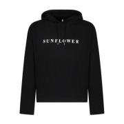 Sunflower Svart Logo Print Hoodie Black, Herr