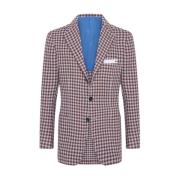 Kiton Micro Check Cashmere Blend Blazer Multicolor, Herr