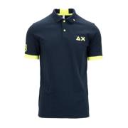 Sun68 Herr Button Polo Skjorta Blue, Herr