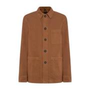 Kiton Drill Fabric Blouson Jacka Brown, Herr