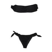 F**k Glitter Bikini Set med Snörning Black, Dam