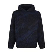 Emporio Armani Geometriskt Mönstrad Stickad Sweatshirt Black, Herr