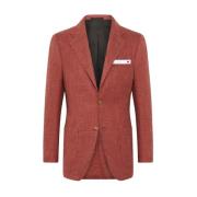 Kiton Handgjord Cashmere Blend Blazer Red, Herr