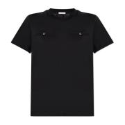 Moncler Bomull T-shirt Blue, Dam