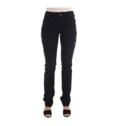 John Galliano Elegant Svart Regular Fit Denim Jeans Black, Dam