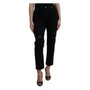 Dolce & Gabbana Elegant svart högmidje stretch jeans Black, Dam