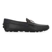 Bally Grainigt Läder Loafers Rund Tå Black, Herr