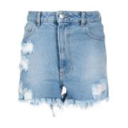 Gcds Denim Shorts för en snygg look Blue, Dam