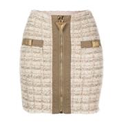 Balmain Beige Kort Kjol för Kvinnor Beige, Dam