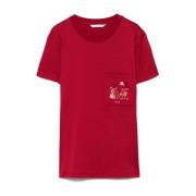 Max Mara Röd T-shirt med Ficka Red, Dam