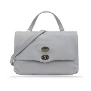 Zanellato Läder Crossbody-väska med Silverdetaljer Gray, Dam