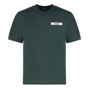 Jacquemus Bomull T-shirt med Front Logo Detalj Green, Herr