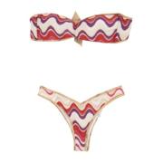 Alviero Martini 1a Classe Metallisk Bikini Set med Vadderad Topp Multi...