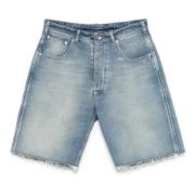 Maison Margiela Blå Bomullsshorts Rakt Ben Blue, Herr