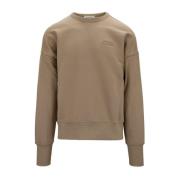 Alexander McQueen Herr Pullover Sweatshirt med Broderad Logotyp Brown,...