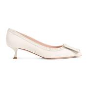 Roger Vivier Nude Läderpumps Eleganta Klackar Beige, Dam