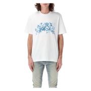 Amiri Vit Blommig Logot-shirt White, Herr