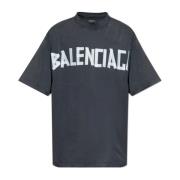 Balenciaga Back T-shirt Medium Fit Gray, Herr