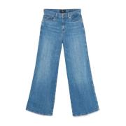 7 For All Mankind Indigo Fight Jeans med Dold Stängning Blue, Dam