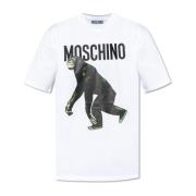 Moschino T-shirt med logotyp White, Herr