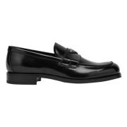 Prada Borstad Tyg Loafers Black, Herr