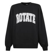 Rotate Birger Christensen Bomull Crewneck Sweatshirt Black, Dam