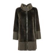 Suprema Stilig Faux Shearling Jacka Brown, Dam