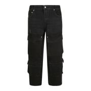 Represent Cargo Denim Jeans Black, Herr