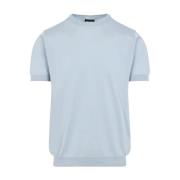 Giorgio Armani Blå Silke Crew Neck Tröja Blue, Herr