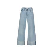 MAC Ljusblå Superwide Denim Jeans Blue, Dam