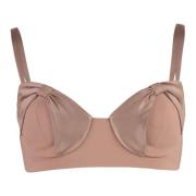 Elisabetta Franchi Satin Slipsdetaljer Crêpe Topp Pink, Dam