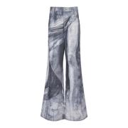 Balmain Löst sittande jeans med statytryck Gray, Herr