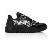 Philipp Plein Lila Casual Sneakers för Män Black, Herr