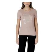 Emporio Armani EA7 Kortärmad T-shirt Vår/Sommar Kollektion Pink, Dam