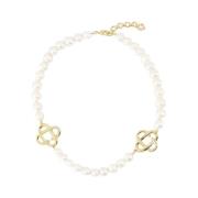 Casablanca Elegant Pärlhalsband - Guld & Vit White, Dam