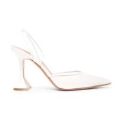 Amina Muaddi Vita Slingback Pumps White, Dam