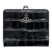 Vivienne Westwood Svart Croco Liten Ram Plånbok Black, Dam