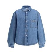 Jacquemus Denim skjortjacka med monogramficka Blue, Herr