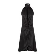 Nina Ricci Svart Satin Halterneck Klänning Black, Dam