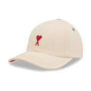 Ami Paris Beige Baseball Cap med Heart Logo Beige, Dam