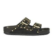 Birkenstock Svarta platta skor Black, Dam